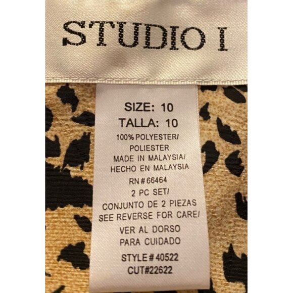 Studio I Leopard Print Sleeveless Midi Dress Size 10 - Picture 3 of 9